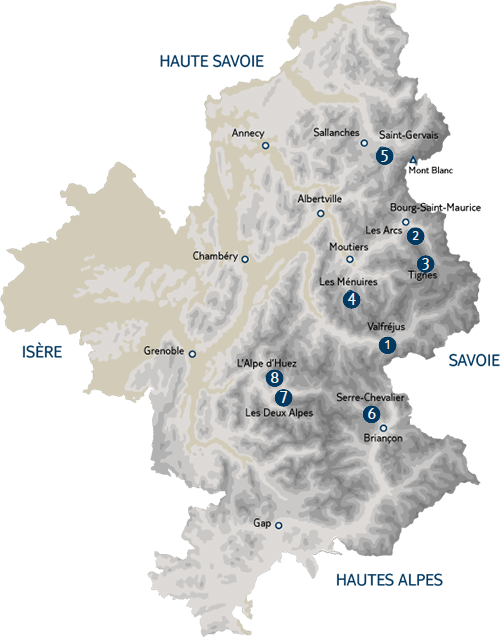 Carte des Alpes