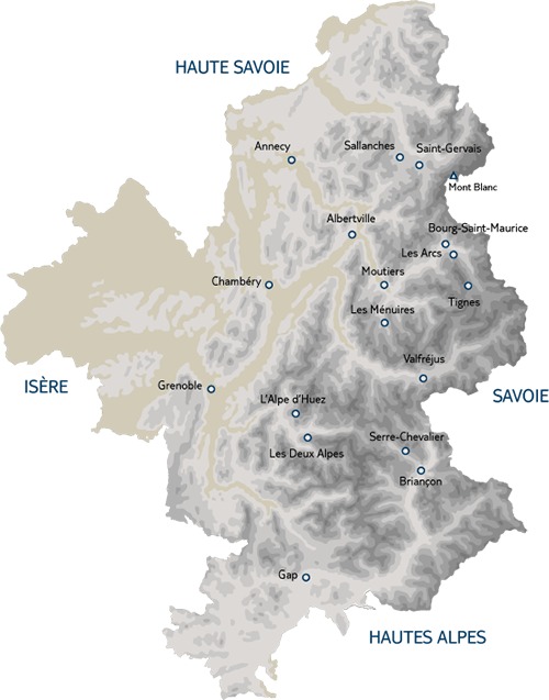 Carte des Alpes